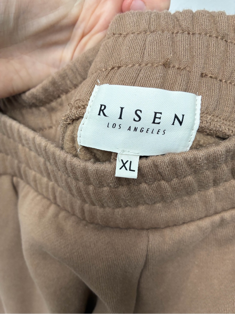 Risen Wide Leg Tan Lounge Pants with Side Slit size XL - Picture 5 of 7